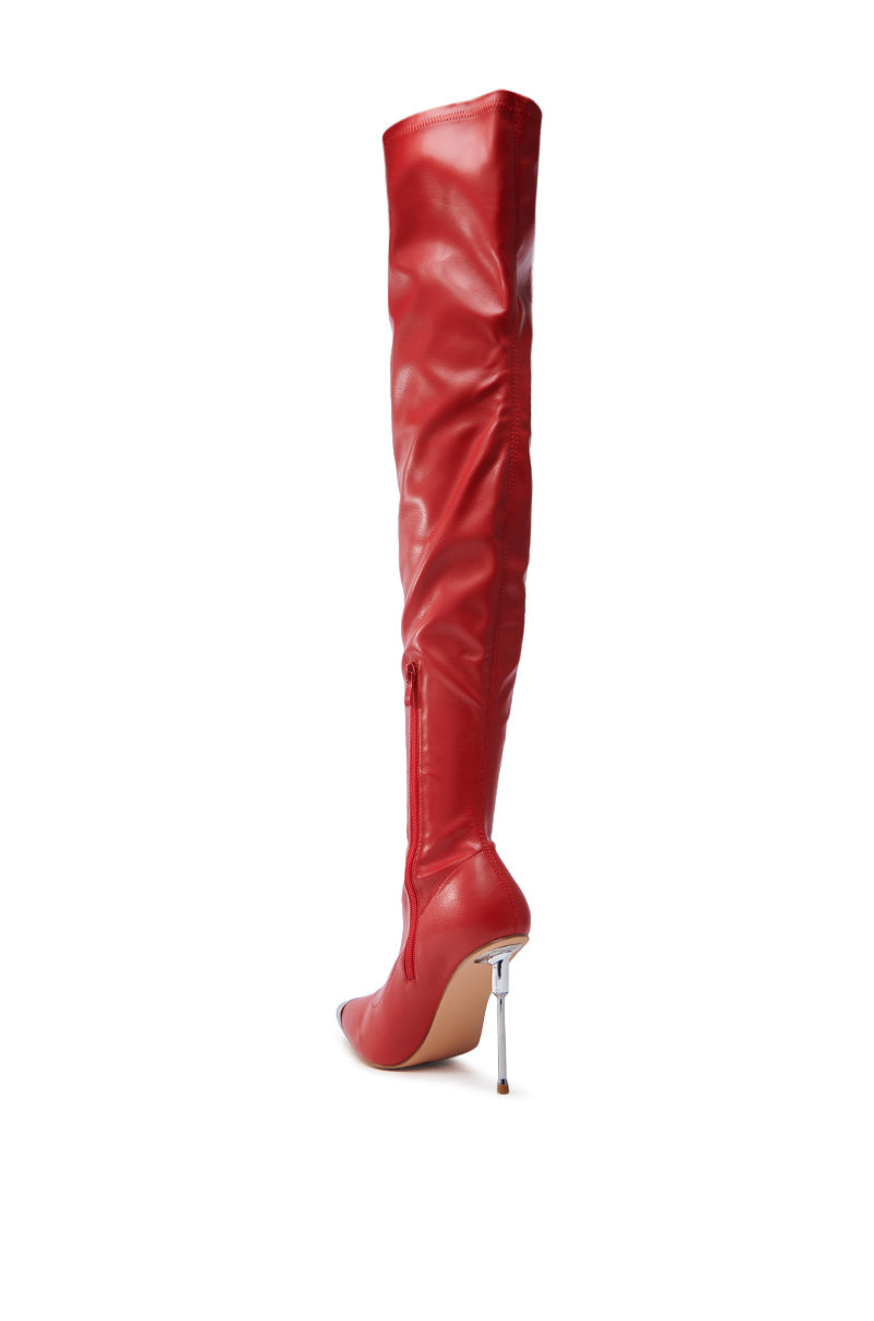 UNA RED STILETTO BOOT