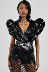 VERONICA DRAMATIC SHOULDER COLLARED BODYSUIT