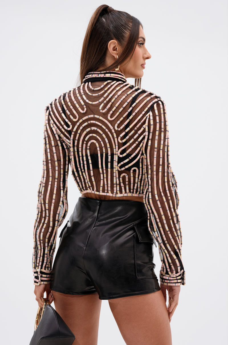 EVA LONG SLEEVE BUTTON DOWN STRIPED SHIRT