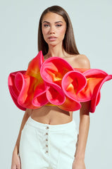 SUNSET DREAMS OFF THE SHOULDER CROP TOP