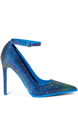 AZALEA WANG BRIE EMBELLISHED PUMP IN BLUEMULTI