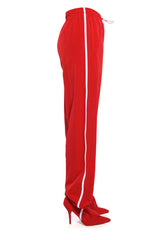 AZALEA WANG BOOT TRACK PANT IN SAGE RED