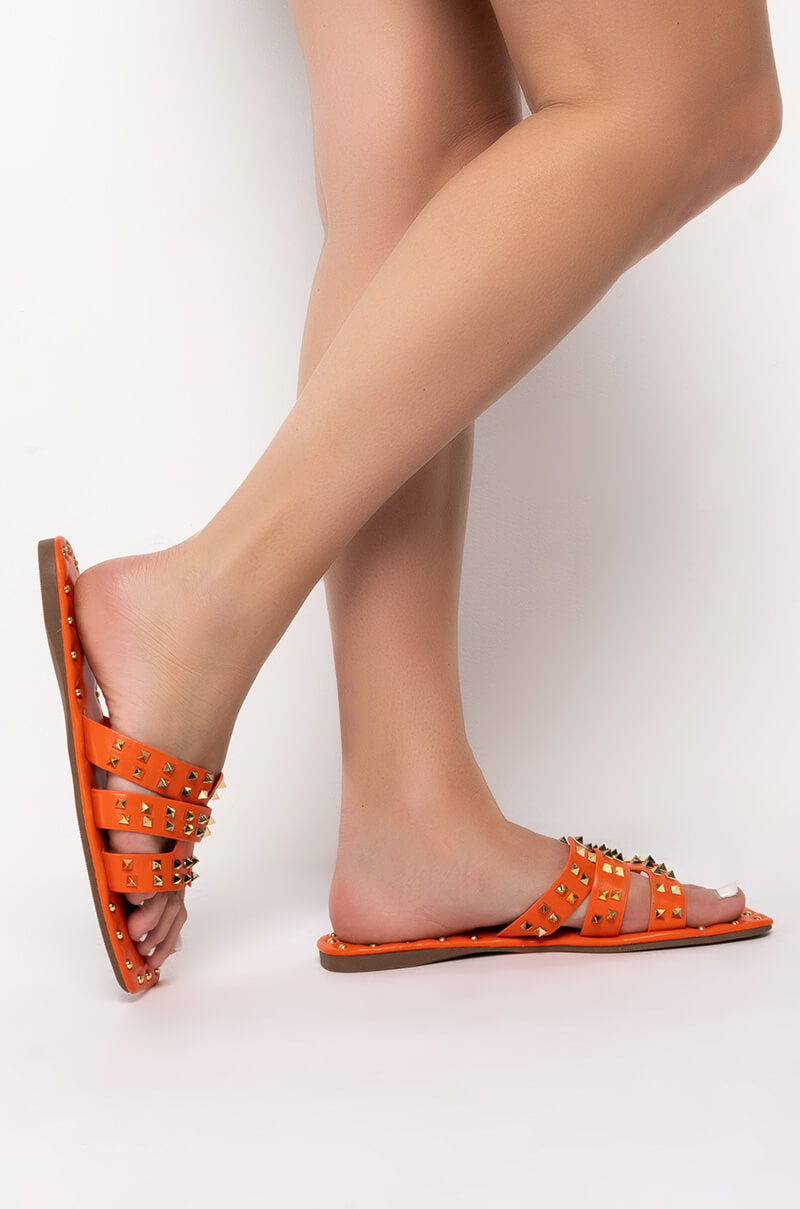 AZALEA WANG CAUGHT IN A DREAM FLAT SANDAL IN ORANGE