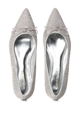 AZALEA WANG CITY LIGHTS RHINESTONE BALLET FLATS IN SILVER
