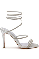 AZALEA WANG CLAYSHA EMBELLISHED STILETTO SANDAL PUMP IN WHITE