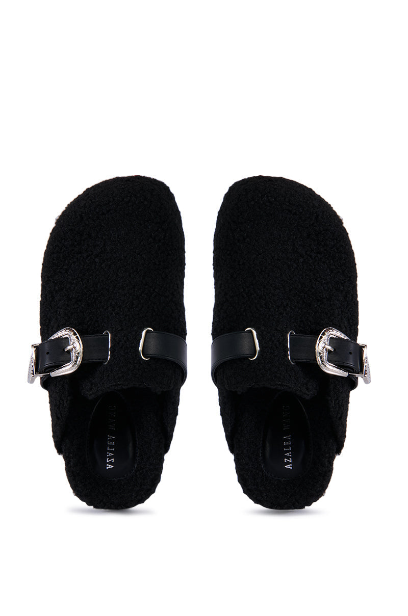 AZALEA WANG DEVANY BLACK SHERPA CLOG