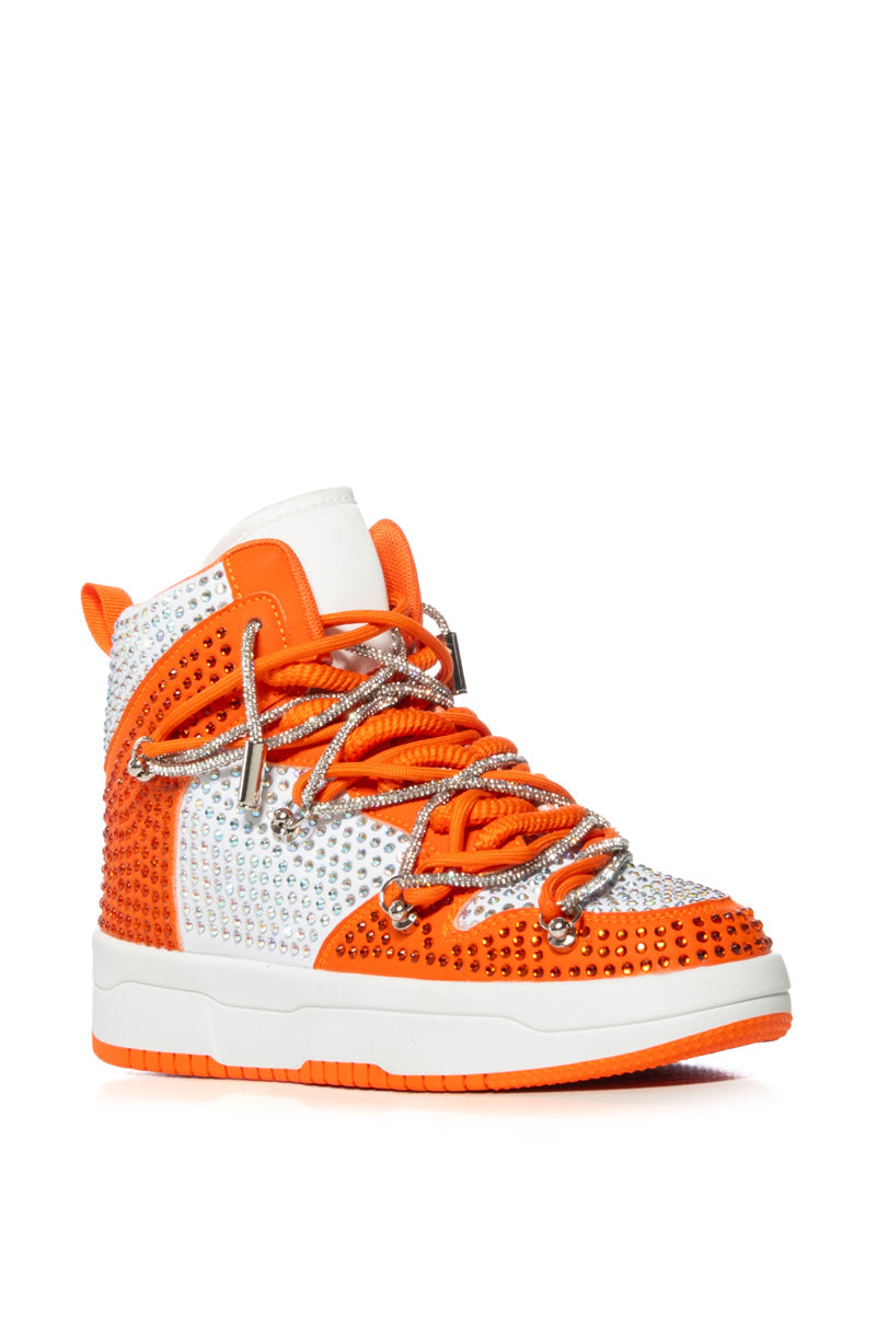 AZALEA WANG HONEY BUSH ORANGE EMBELLISHED SNEAKER
