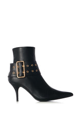 AZALEA WANG JOVANI BLACK BUCKLE BOOTIE