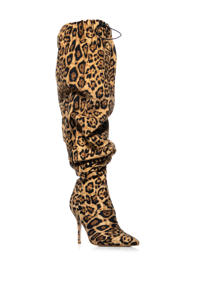 AZALEA WANG MANTIS BAGGY THIGH HIGH BOOT IN LEOPARD