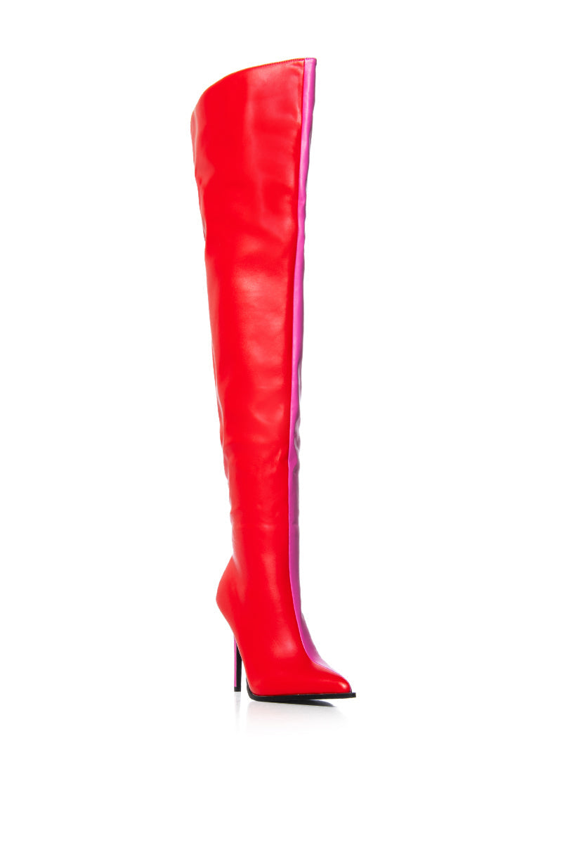 AZALEA WANG NEAPOLITAN RED AND PINK TWO TONED BOOT