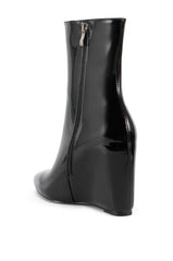 AZALEA WANG PLAZA PATENT WEDGE BOOTIE