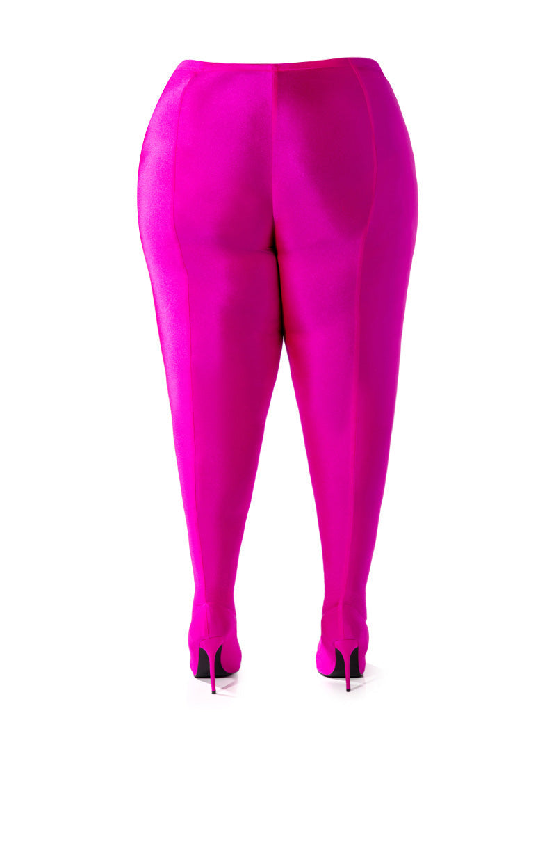 AZALEA WANG TAYTAY PLUS SIZE STILETTO BOOT PANT IN FUCHSIA