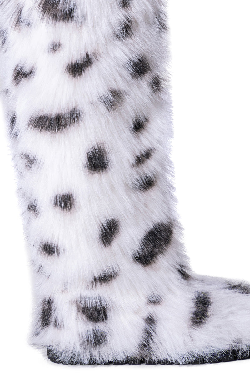 AZALEA WANG TUNDRA FURRY OVER THE KNEE BOOTS IN MULTI