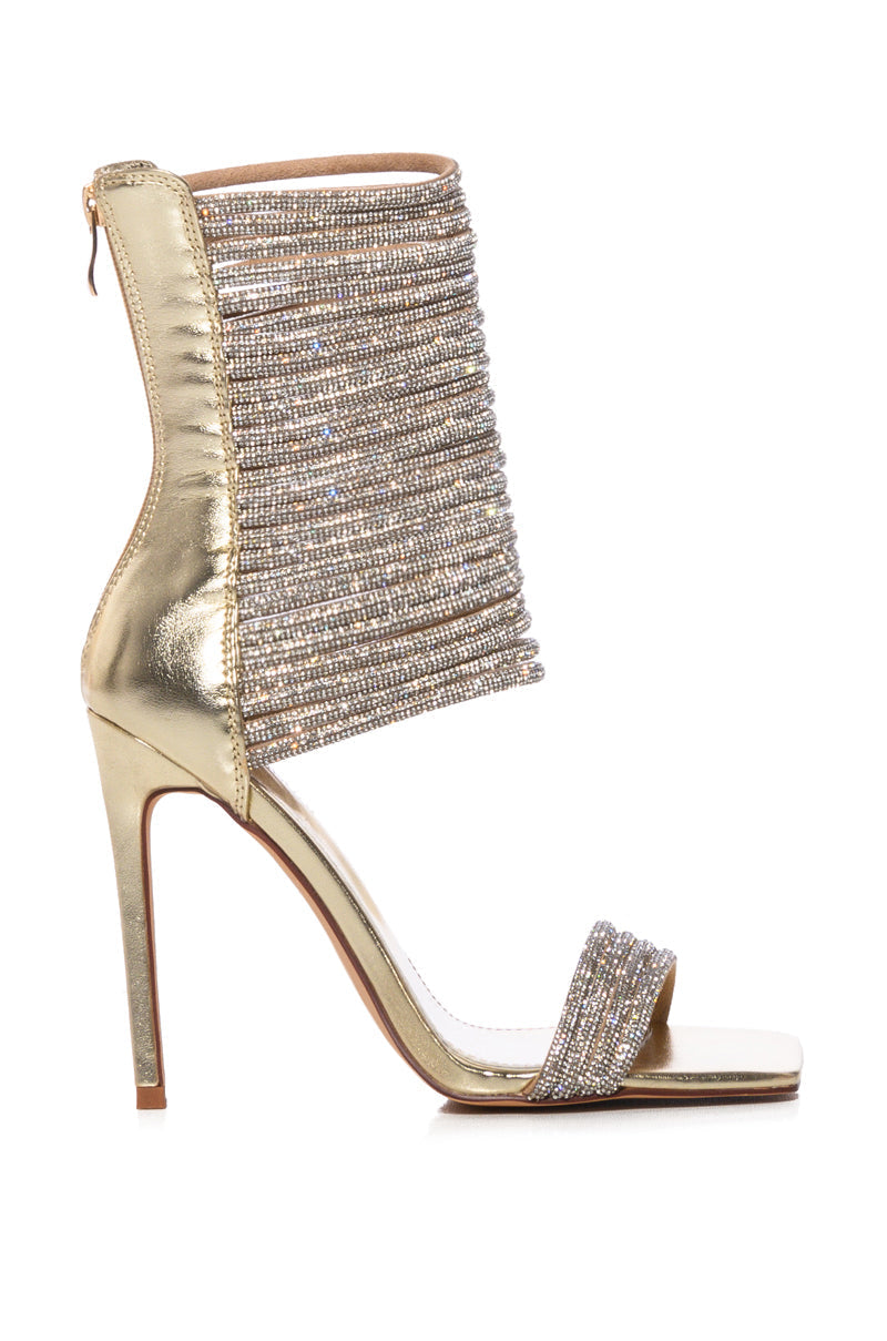 AZALEA WANG CICELY EMBELLISHED GLADIATOR SANDAL IN GOLD