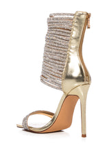 AZALEA WANG CICELY EMBELLISHED GLADIATOR SANDAL IN GOLD