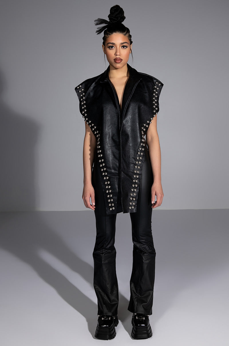AZALEA WANG YOU ALREADY KNOW MOTO VEST WITH FRONT DRAPE