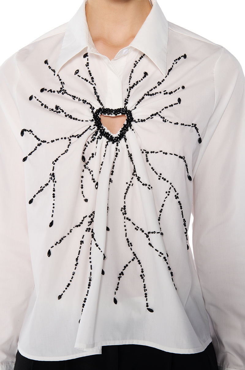 BROKEN HEARTED LONG SLEEVE POPLIN SHIRT