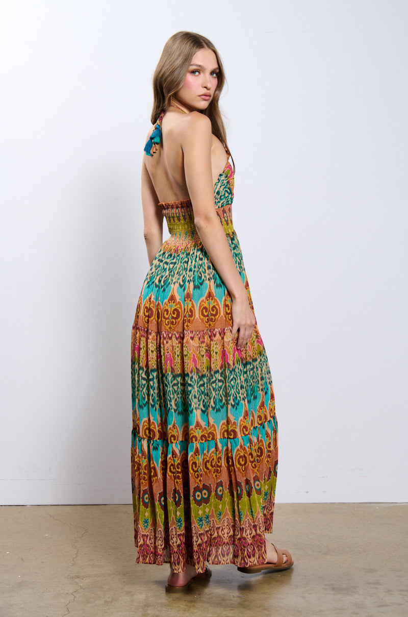 CANT GET ENOUGH PRINTED MAXI DRESS
