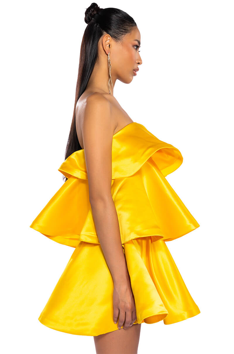 CENTER OF ATTENTION LAYERED MINI DRESS