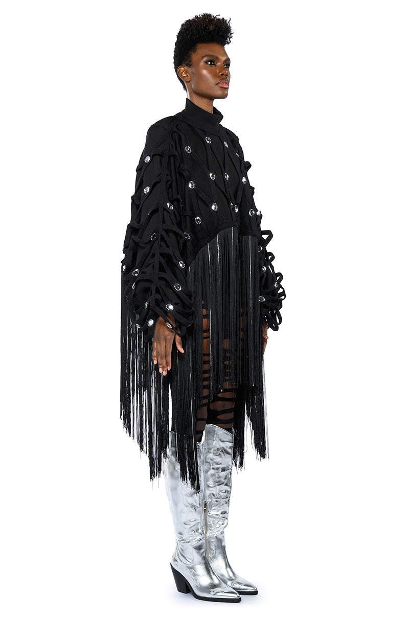 CITY LIVIN FRINGE SWEATSHIRT