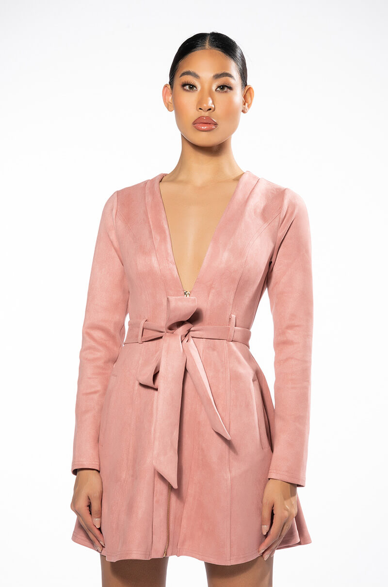 SEXY FAUX SUEDE DRESSY MINI