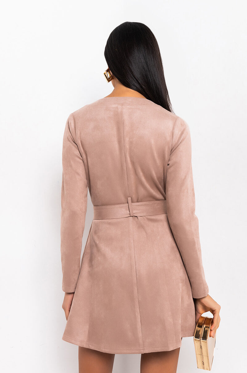 SEXY FAUX SUEDE DRESSY MINI