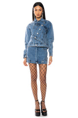DOUBLE TIME DENIM PULLOVER