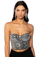 DRENCHED IN DIAMONDS RHINESTONE BUSTIER