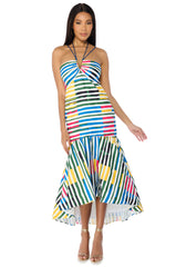 EURO SUMMER PRINTED MIDI DRESS