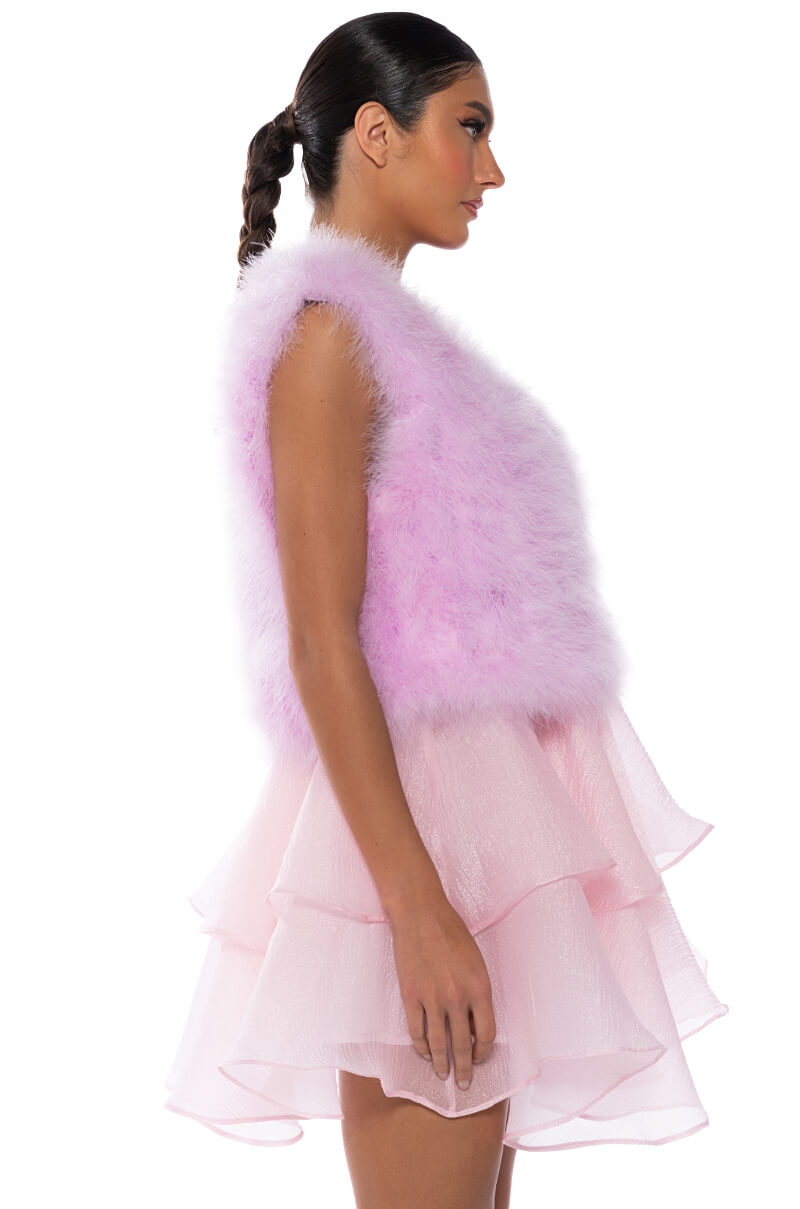 THE QUINN SPRING FEATHER VEST
