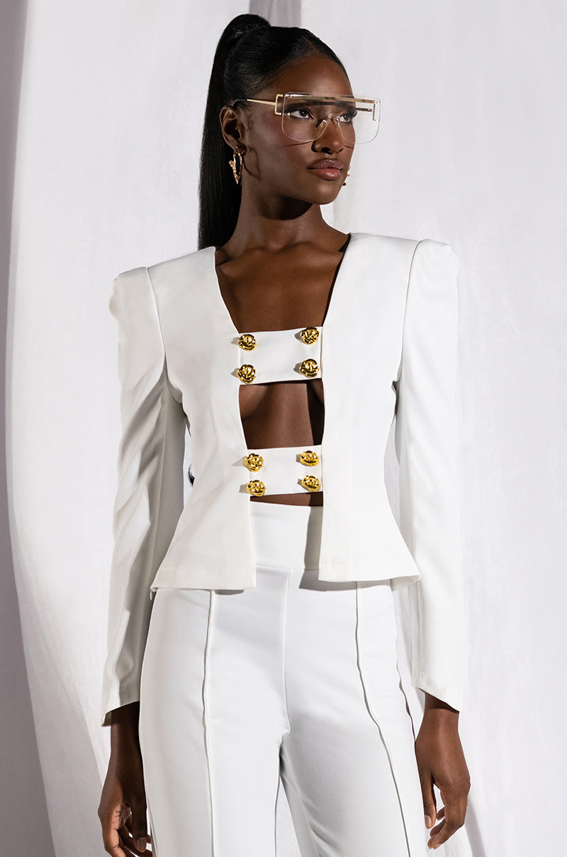FLORENCE STRUCTURED BLOUSE IN WHITE