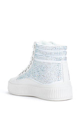 GIGI SNEAKER IN WHITE WITH EMBELLISHMENT