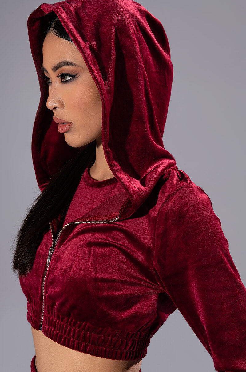 GRETCHEN ZIP UP CROPPED HOODIE