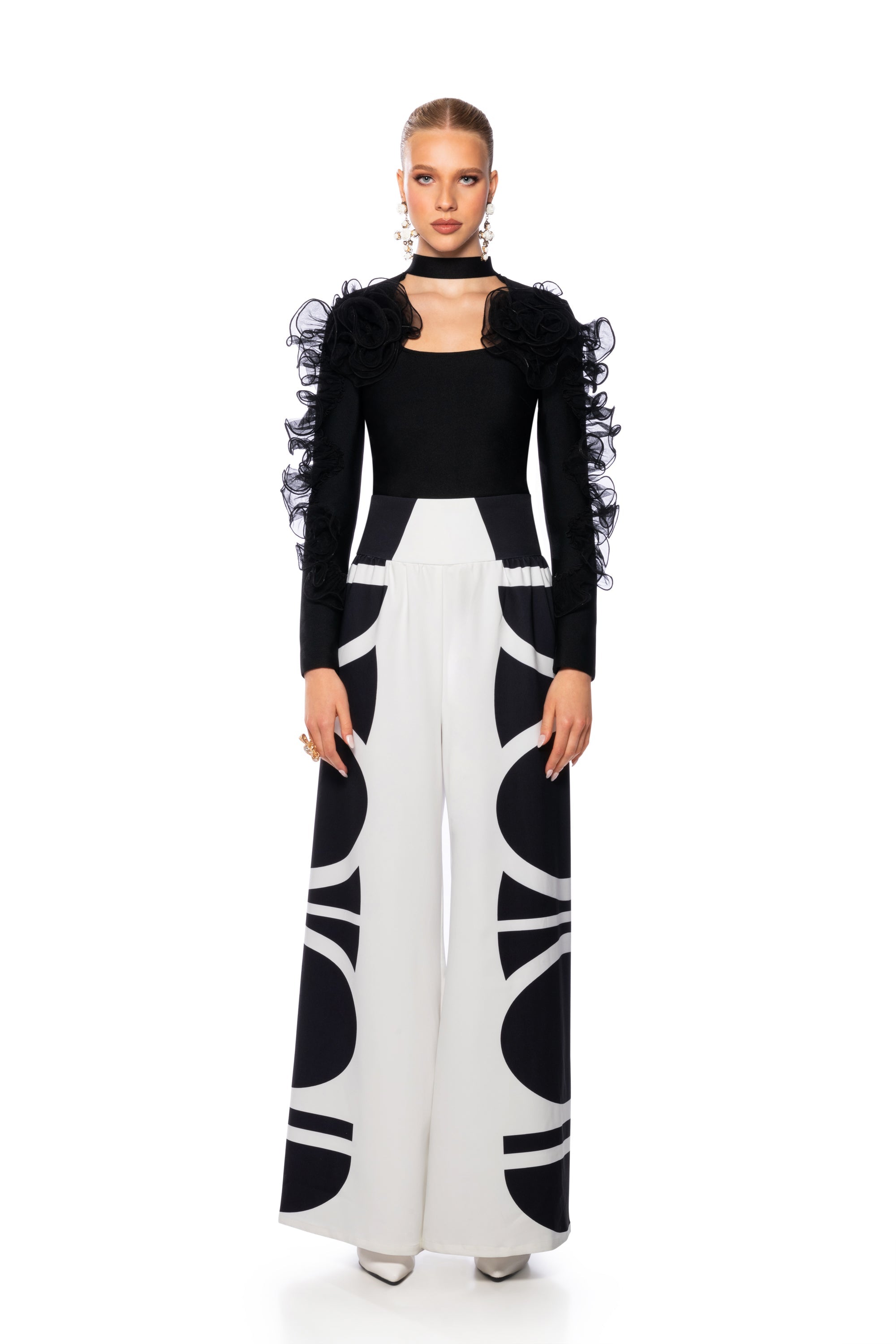 HARLOW RUFFLED SLEEVE BANDAGE TOP