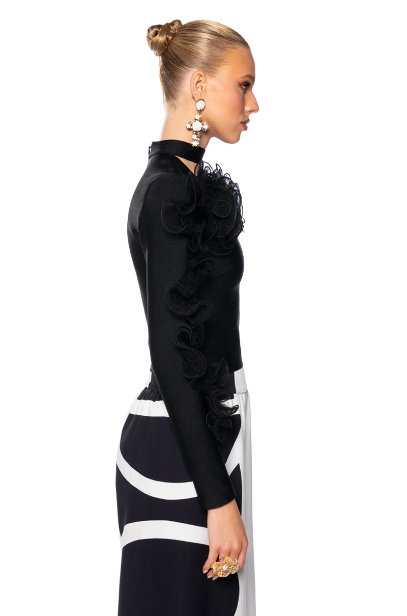HARLOW RUFFLED SLEEVE BANDAGE TOP