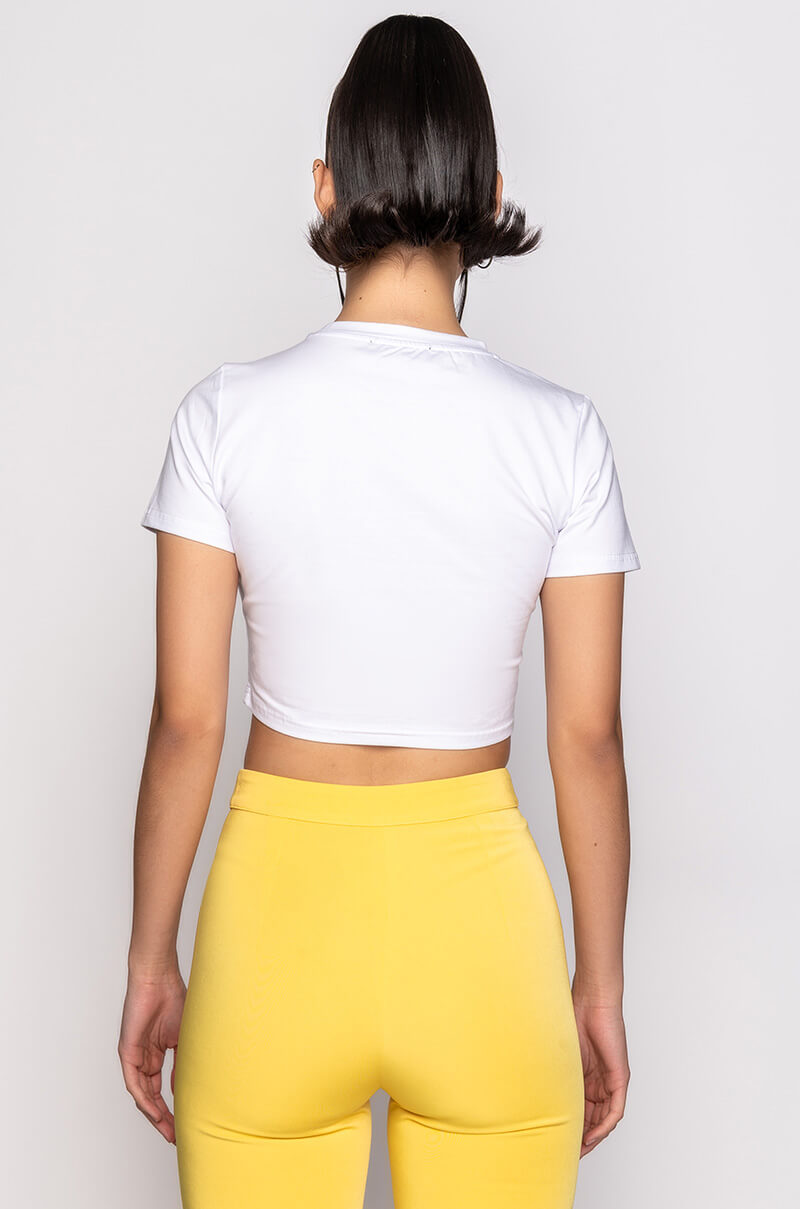 HERE COMES TROUBLE EMBELLISHED SHORT SLEEVE TEE