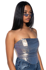 HILLARY METALLIC CORSET TOP