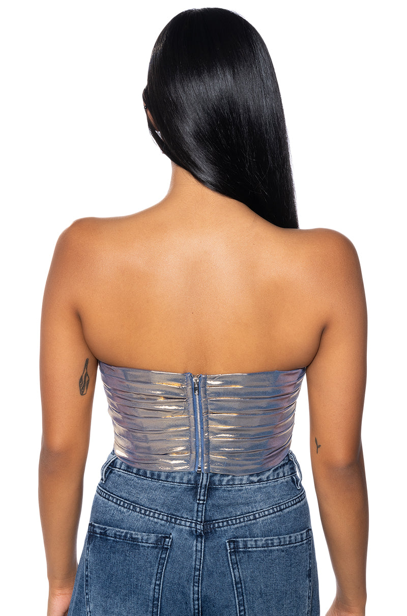 HILLARY METALLIC CORSET TOP
