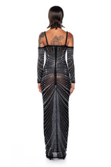 I BRING THE PARTY MESH MAXI DRESS