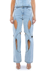 JUMP AROUND CUTOUT RELAXED FIT JEANS