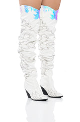 KELSEY OVER THE KNEE WESTERN BOOT IN WHITE
