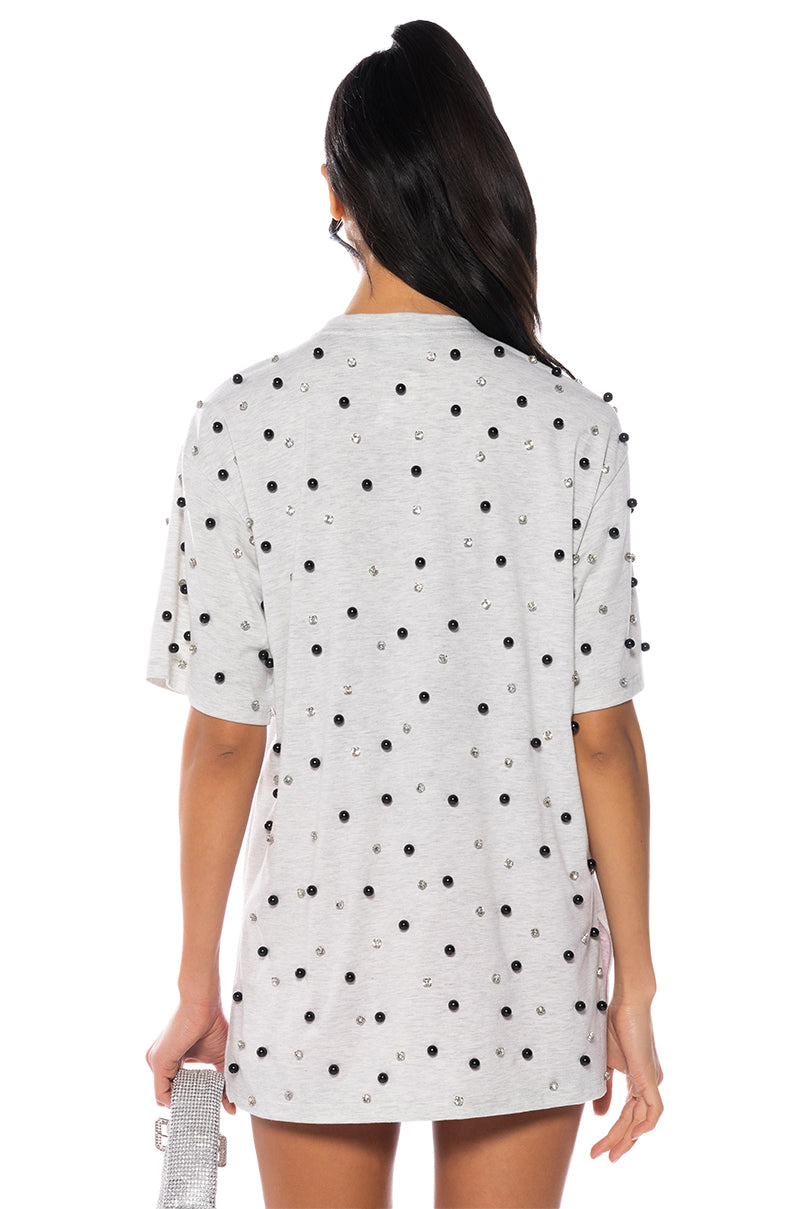 LIVING ART EMBELLISHED OVERSIZED T SHIRT