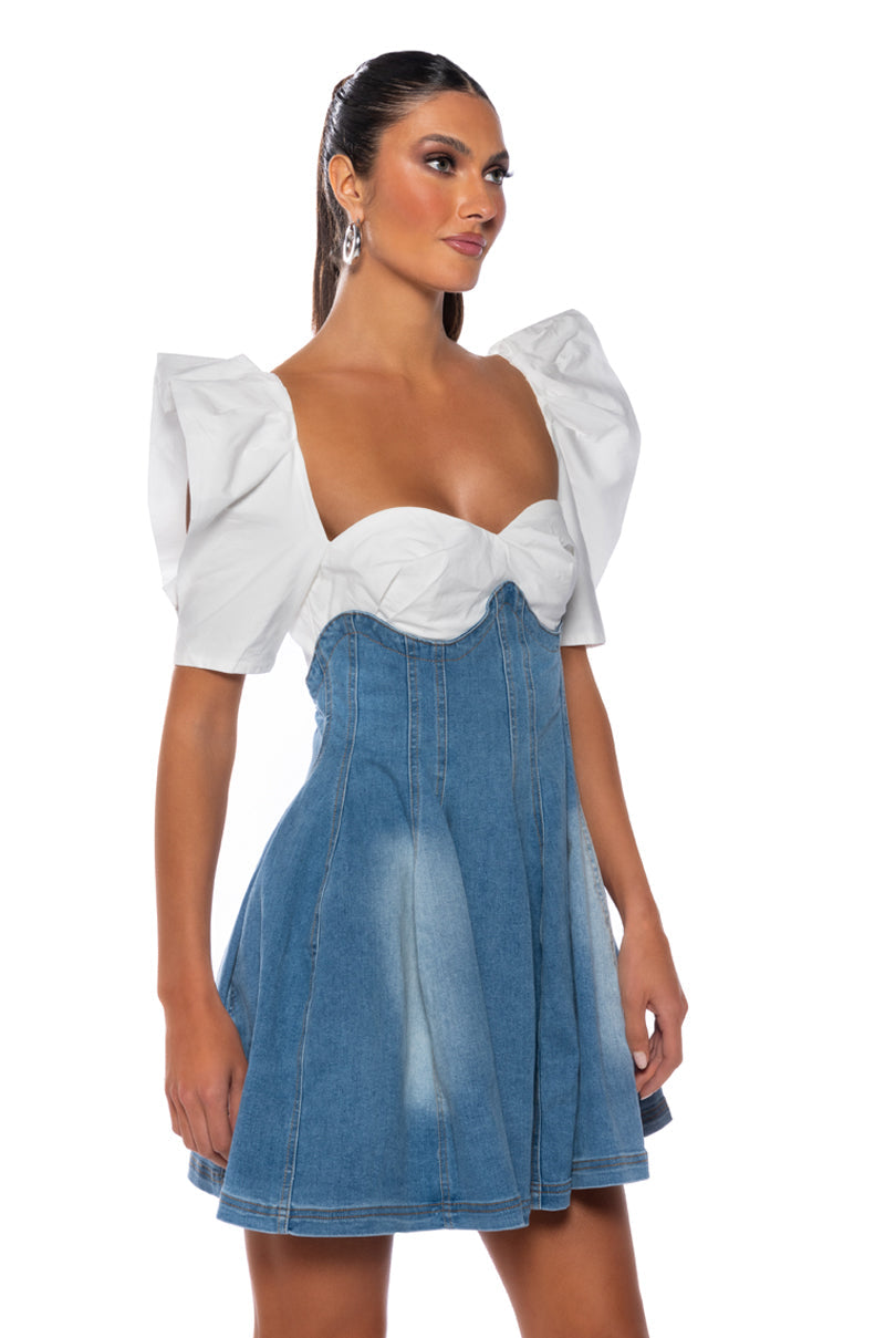LIZZI DENIM MINI DRESS