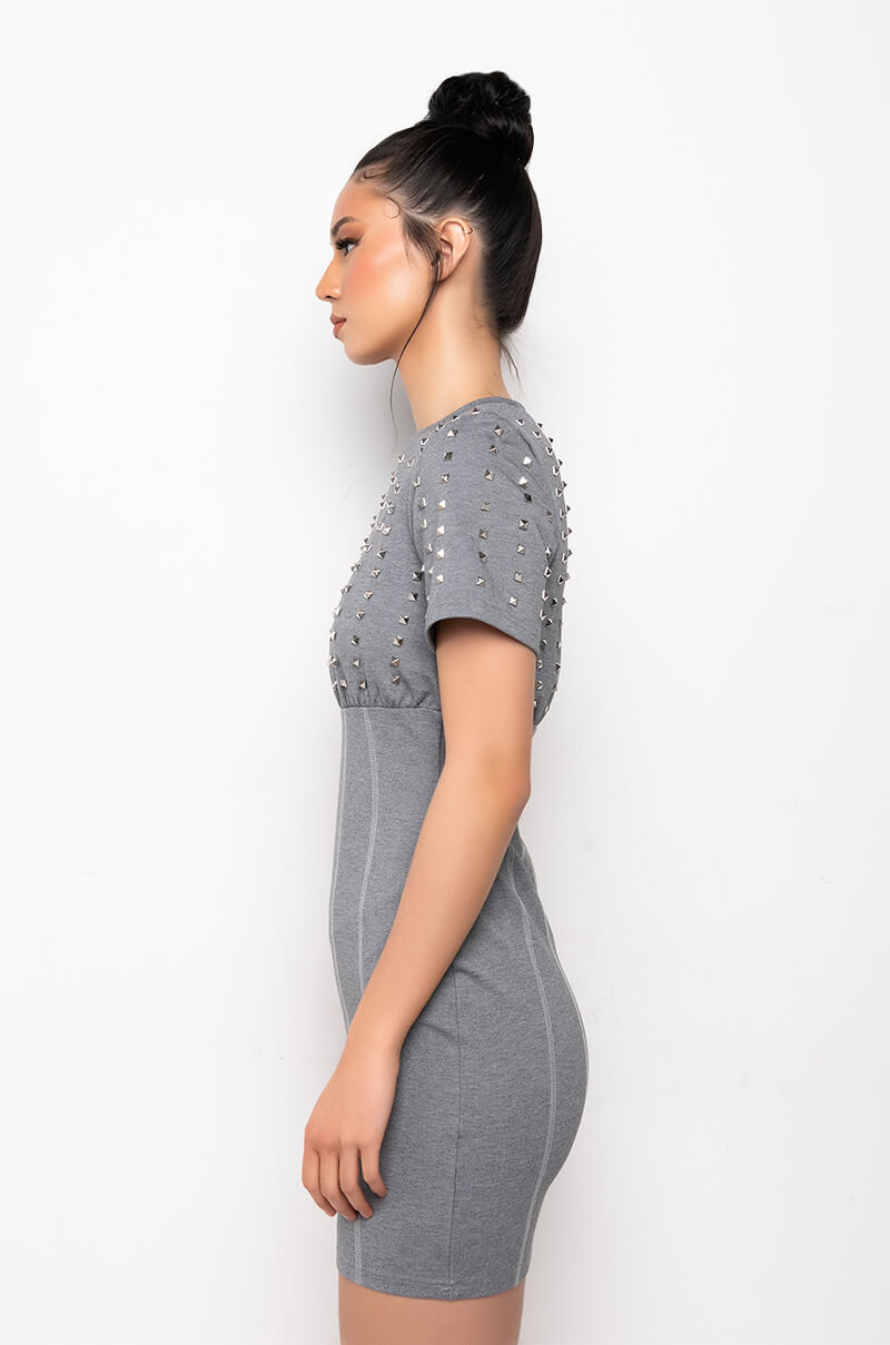 LOVE ME NOT STUDS T-SHIRT DRESS