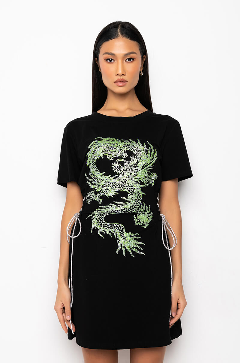 LUCKY YOU GRAPHIC T SHIRT DRESS