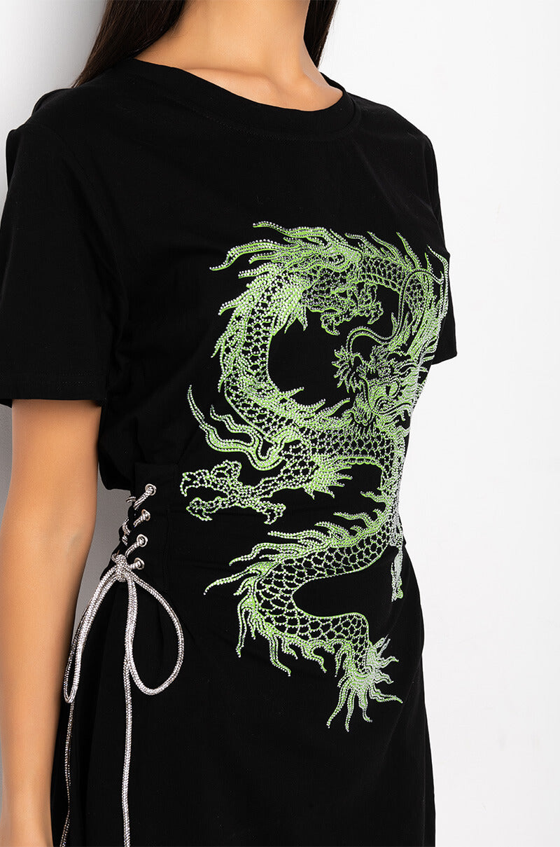 LUCKY YOU GRAPHIC T SHIRT DRESS