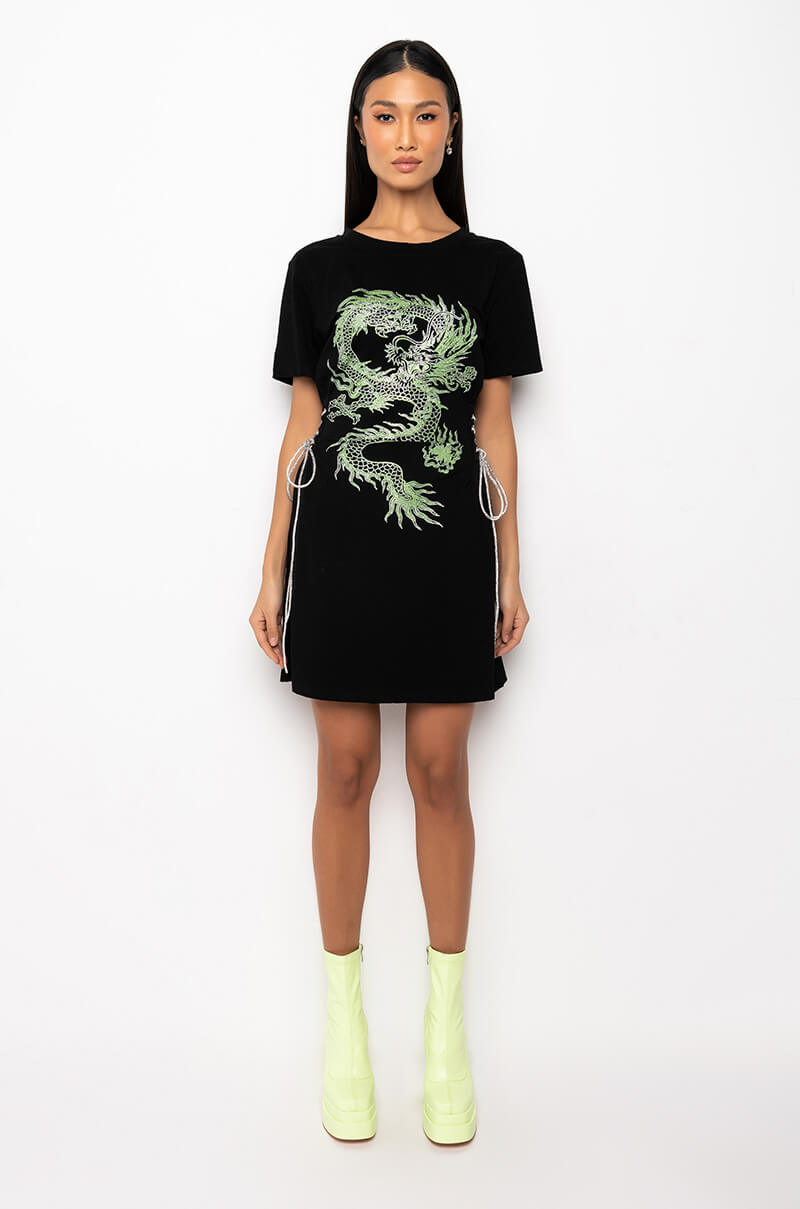 LUCKY YOU GRAPHIC T SHIRT DRESS