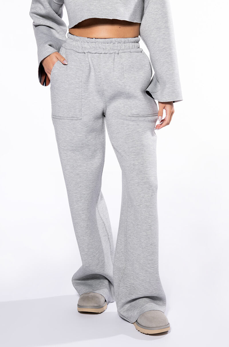 MAIN SQUEEZE PRINTED SCUBA WIDE LEG JOGGER
