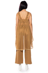 MESH SYMETRICAL HIGH LOW SLEEVELESS BLOUSE