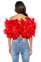 MUST BE DREAMING RUFFLE CROP BLOUSE